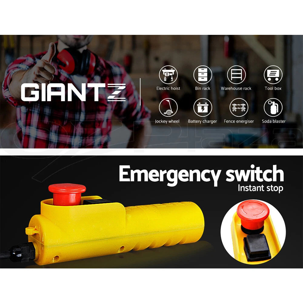 Electric Hoist Winch 125/250KG Rope Tool Remote Chain Lifting Cable 18M