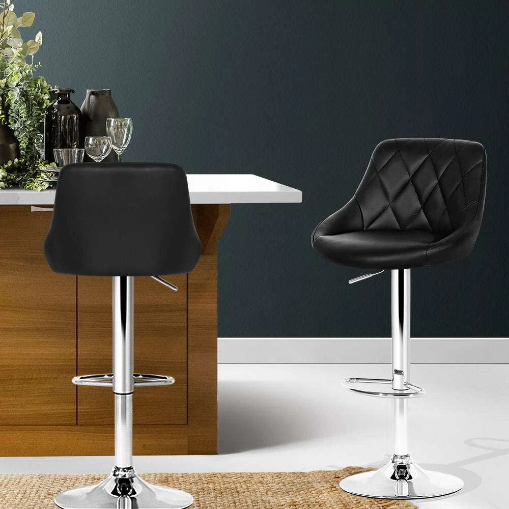 Elan Swivel Bar Stool - Black (Set of 2)