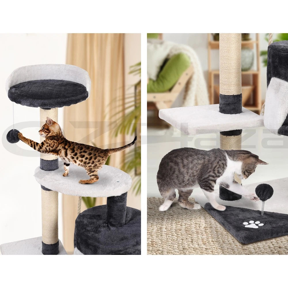 Cat Tree Tower Scratching Post Scratcher 112cm Wood Condo House Furniture