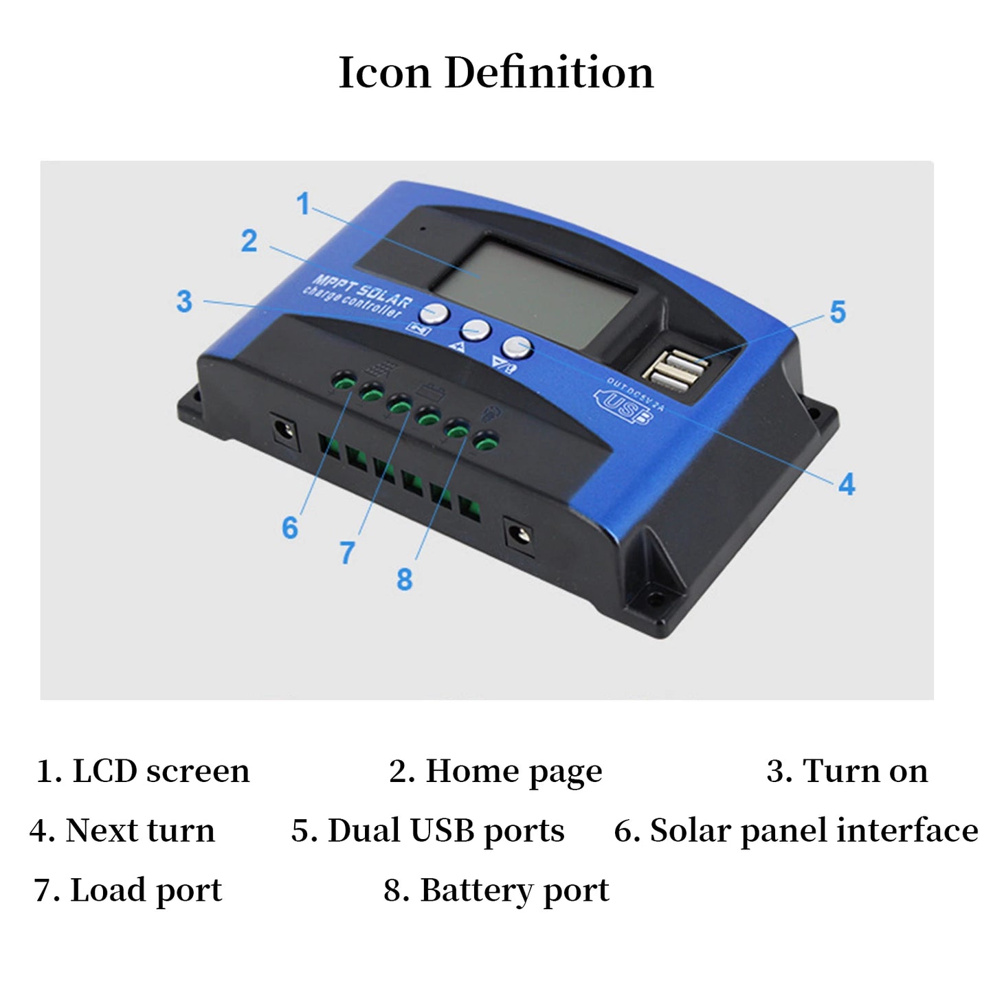 100A MPPT Solar Panel Regulator Charge Controller 12V/24V Auto Focus Tracking