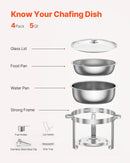 ✅Round Chafing Dish Buffet Set Full-Size Pan Stainless Steel