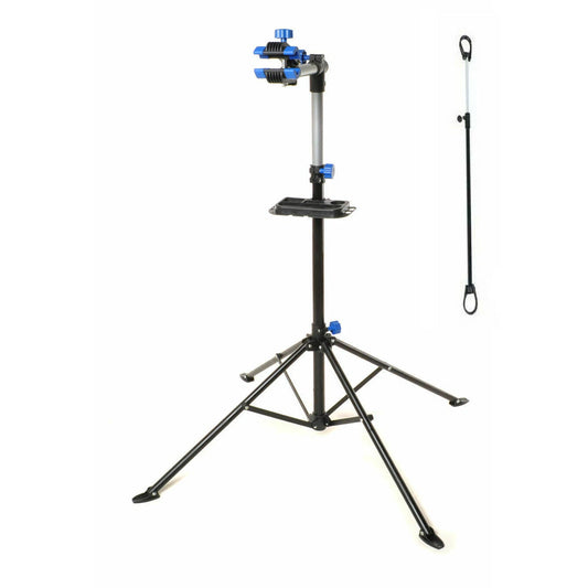 Adjustable Bike Repair Work Stand With Bonus Tool Tray For Home Bicycle Mechanic