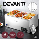 Commercial Food Warmer Bain Marie Electric 4 Buffet Pans Stainless Steel