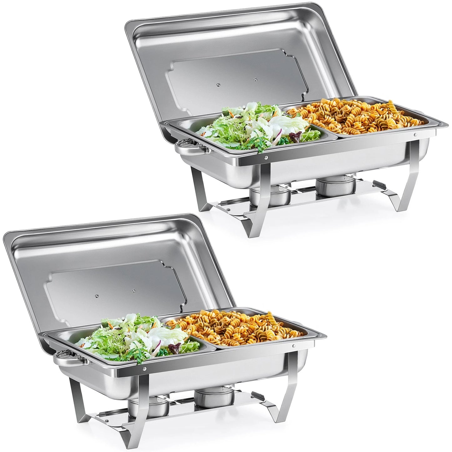 2 Packs 4.5L Stainless Steel Chafing Dishs Bain Marie Buffet Food Warmer