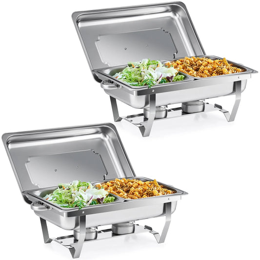 2 Packs 4.5L Stainless Steel Chafing Dishs Bain Marie Buffet Food Warmer