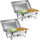 2 Packs 4.5L Stainless Steel Chafing Dishs Bain Marie Buffet Food Warmer