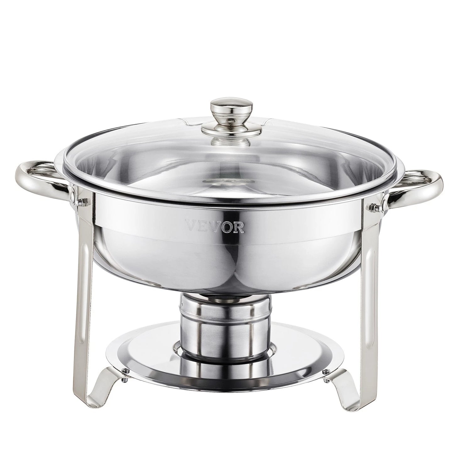 Round Chafing Dish Buffet Set Full-Size Pan Stainless Steel