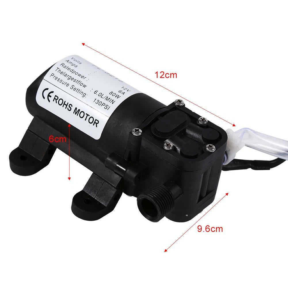 DC 12V 80W 130PSI High Pressure Car Washer Cleaner Water Wash Pump Sprayer Set