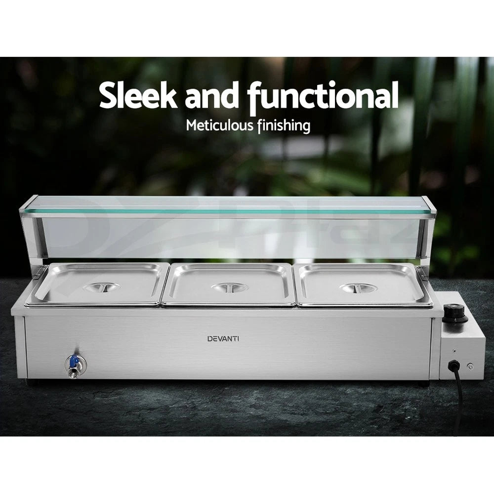 Commercial Food Warmer Bain Marie Electric Buffet Pan Stainless Steel