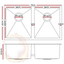 ✅Kitchen Sink 77X45CM Stainless Steel Basin Double Bowl Silver