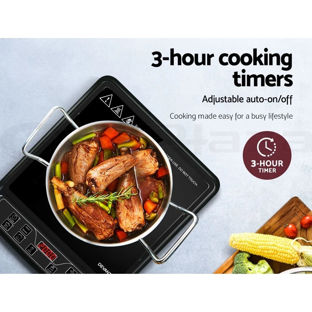 Induction Cooktop 30cm Electric Stove Ceramic Portable Kitchen Cooker