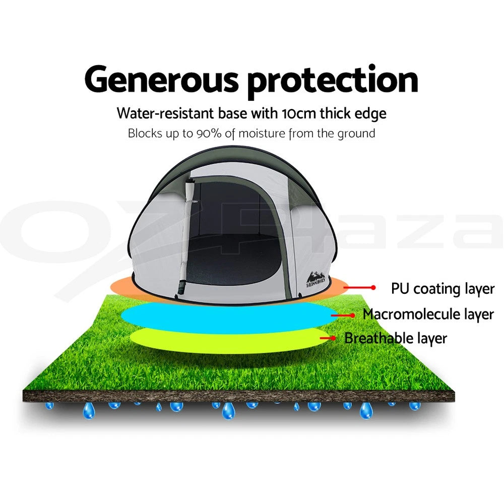 Instant Up Camping Tent 4-5 Person Pop up Tents Family Hiking Dome