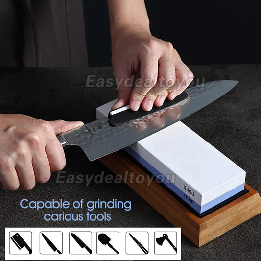 1000/6000 Grit Dual Whetstone Knife Sharpening Stone Water Wet Stone Sharpener A