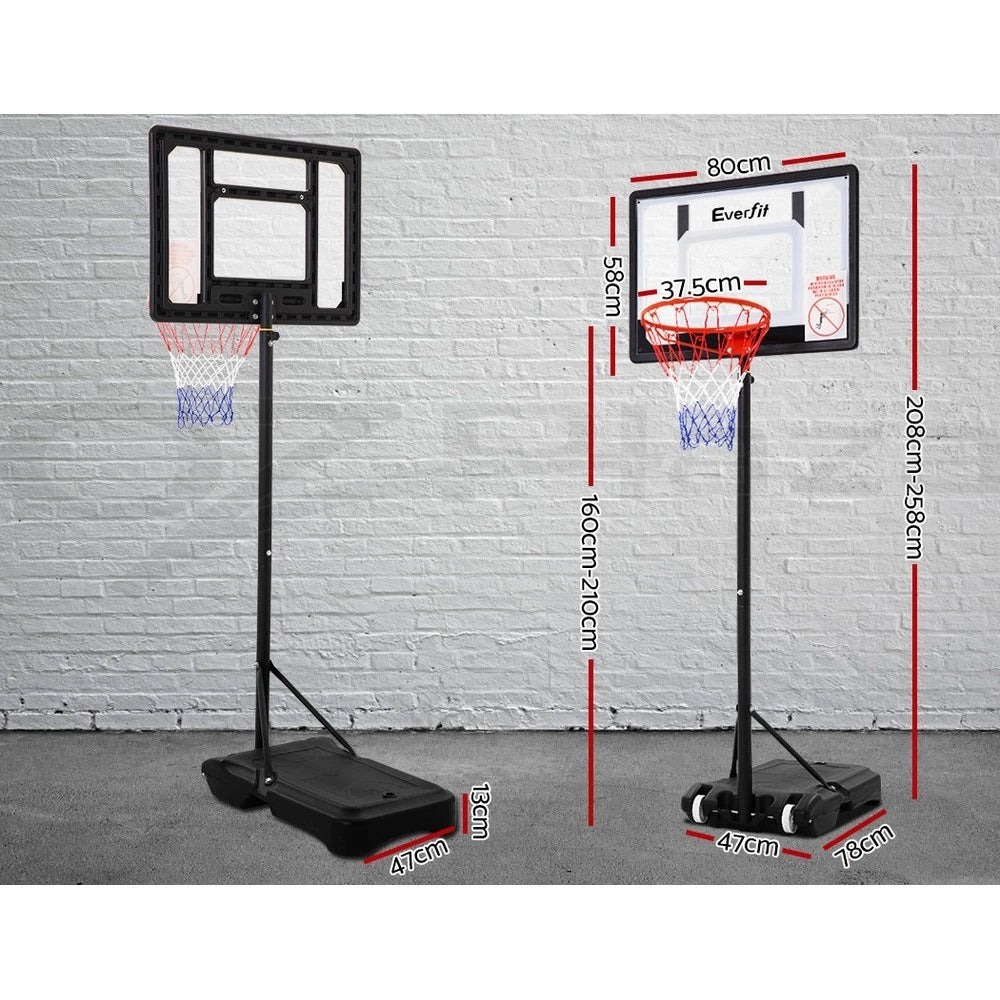 Portable Basketball Stand System Hoop Height Adjustable Net Ring Kid