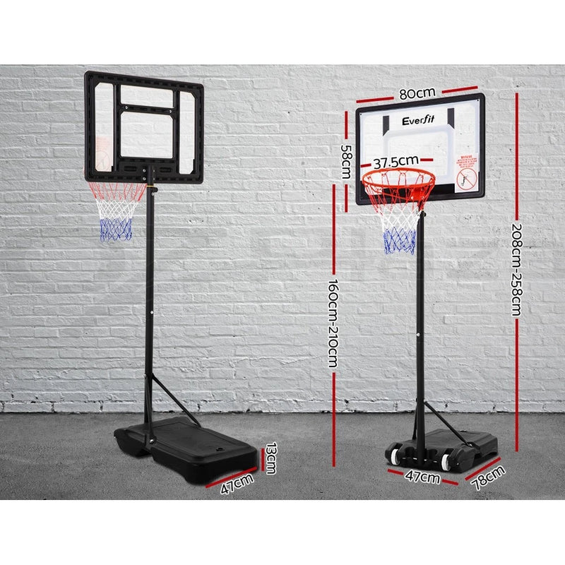 Portable Basketball Stand System Hoop Height Adjustable Net Ring Kid