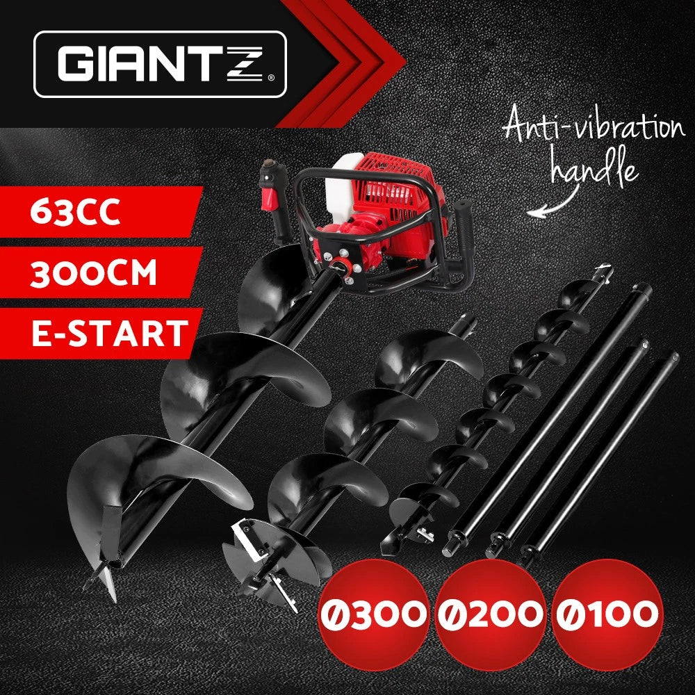 Post Hole Digger Petrol Motor Fence Borer Extension Auger Bits Kits