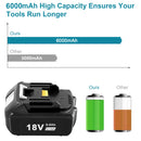2 Pack 6.0AH Battery For Makita 18V for LXT BL1860 BL1840 BL1830 BL1850 Li-Ion
