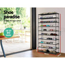 ✅ Shoe Rack Storage Cabinet Stackable Shelves Stand 10 Tiers Black