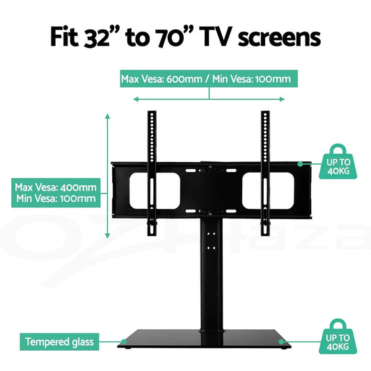 TV Stand with Mount Table Top Swivel Bracket Desktop 32 to 70 inch LED