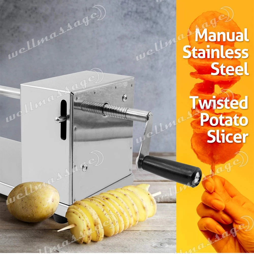 Stainless Steel Potato Twister Tornado Slicer Cutter Vegetable Spiral Machine AU