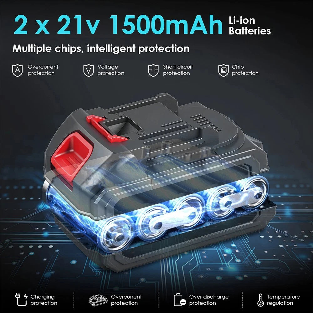 Cordless Electric Sheep Shearing Clippers 500W 21V for Livestock with 2 Battery