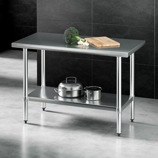Stainless Steel Kitchen Benches Work Bench Food Prep Table 1219x610mm 304