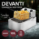 Commercial Electric Deep Fryer 10L Basket Chip Cooker Stainless Steel
