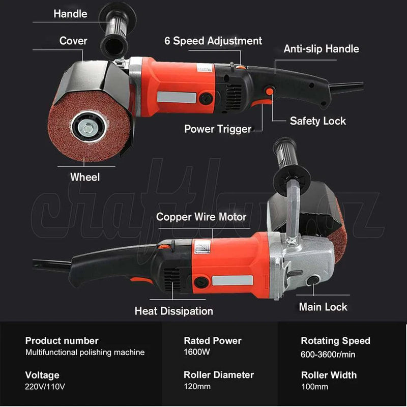 Electric Burnishing Polishing Drawing Machine Drum Sander 2 Grinding W