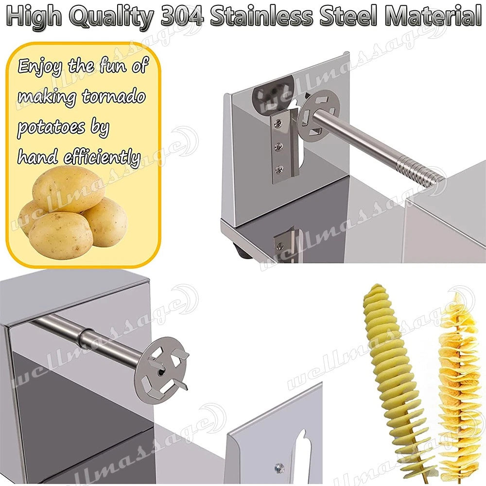 Stainless Steel Potato Twister Tornado Slicer Cutter Vegetable Spiral Machine AU