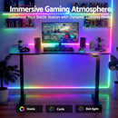 📦Electric Gaming Desk RGB Sit Stand Height Adjustable Table Black