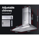 ✅600mm Range Hood 60cm Rangehood Kitchen Canopy LED Light Stainless Steel