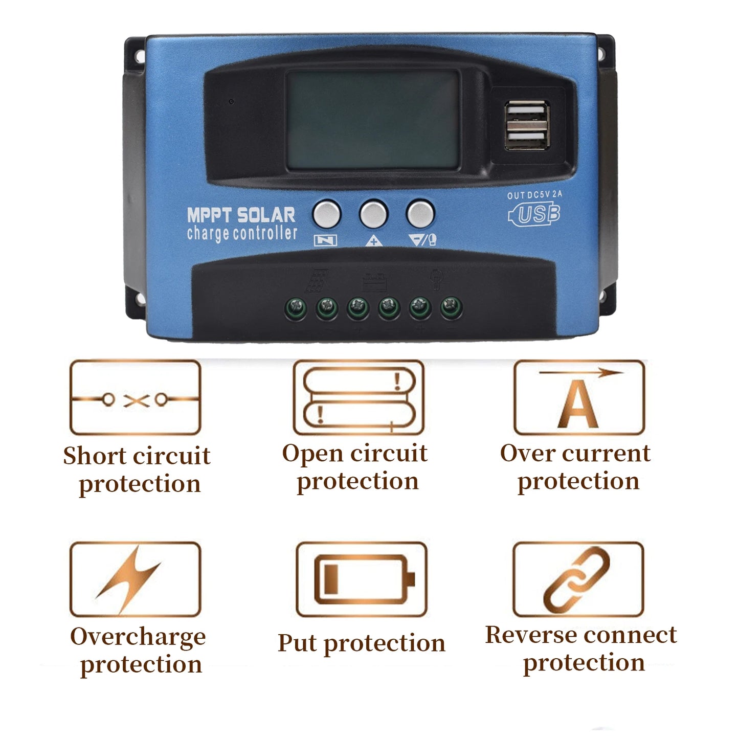 100A MPPT Solar Panel Regulator Charge Controller 12V/24V Auto Focus Tracking