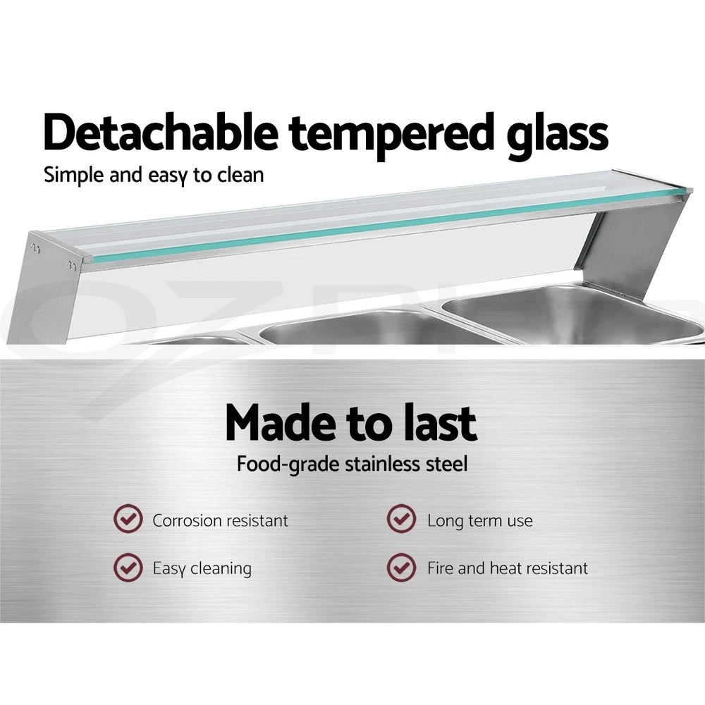 Commercial Food Warmer Bain Marie Electric Buffet Pan Stainless Steel