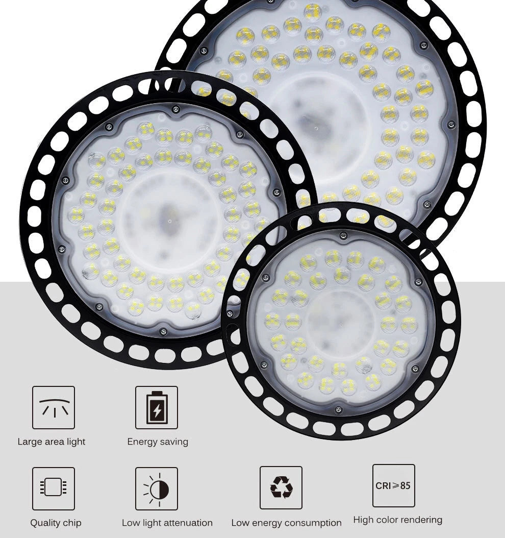 High Low Bay LED Lights 100W UFO Industrial Workshop Warehouse Factory Lamp