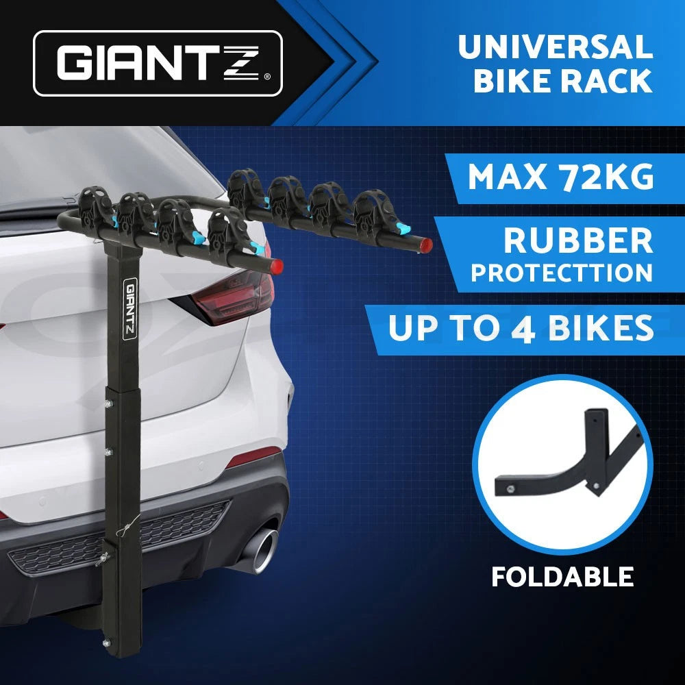4 Bicycle Carrier Bike Rack Car Rear Hitch Mount 2" Towbar Foldable