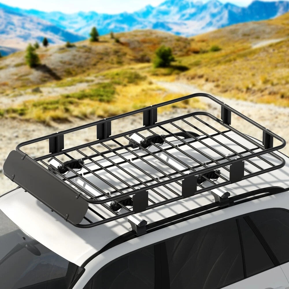 Universal Roof Rack Basket Car Luggage Carrier Steel Vehicle Cargo 160cm