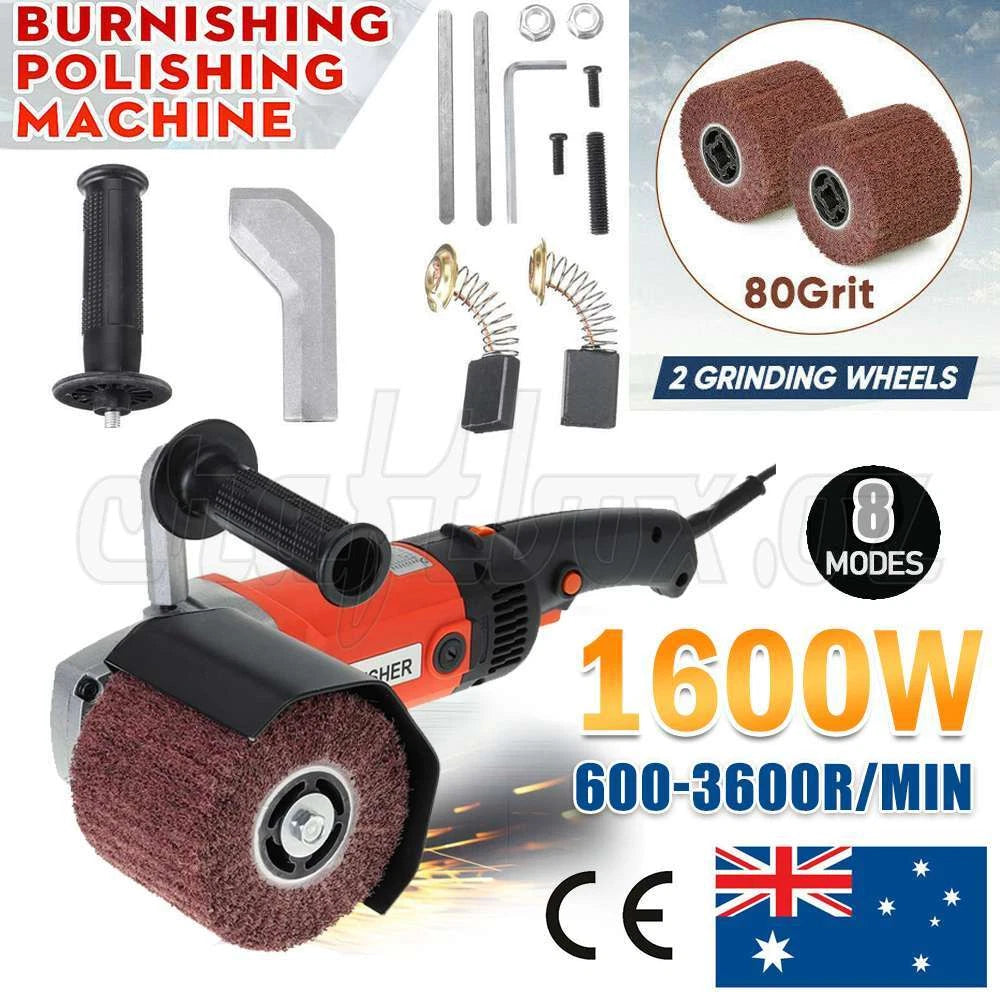 Electric Burnishing Polishing Drawing Machine Drum Sander 2 Grinding Wheel 1600w