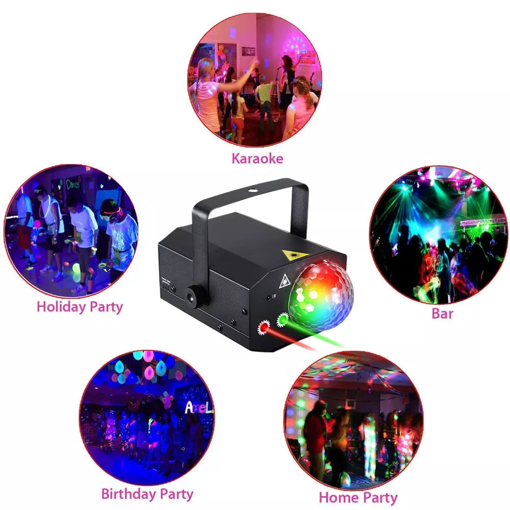 5V Laser Stage Disco Lights Party Lights LED RGB DJ Shows Projector Remote AUS