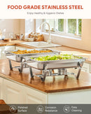 2 Packs 4.5L Stainless Steel Chafing Dishs Bain Marie Buffet Food Warmer