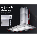 ✅900mm Range Hood 90cm Rangehood Kitchen Canopy LED Light Stainless Steel