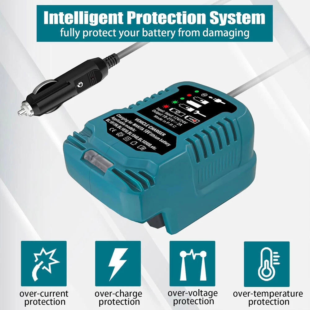 Car Charger for Makita 18V Battery Cigarette Lighter Plugs, 1/4 Size of DC18RC