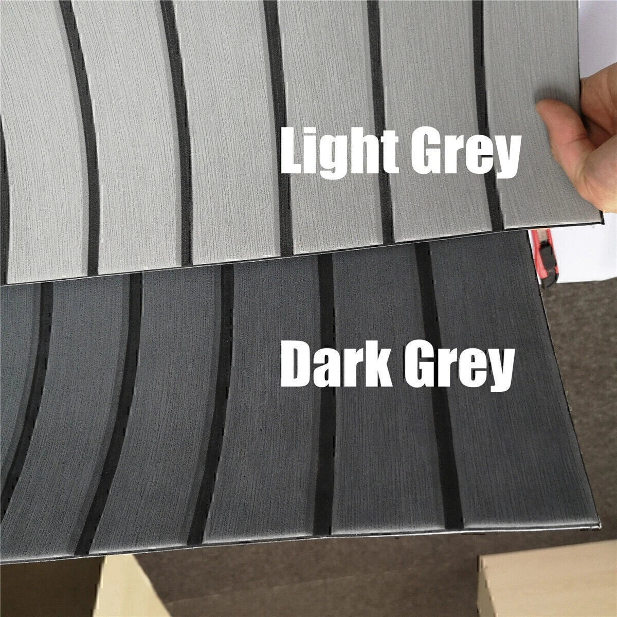 240×90cm Boat Decking EVA Foam Sheet Marine Yacht Teak Flooring Carpet Dark Grey