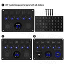 ✅5 Gang 12V Switch Panel LED Rocker USB ON-OFF Toggle For Car Boat Marine Caravan
