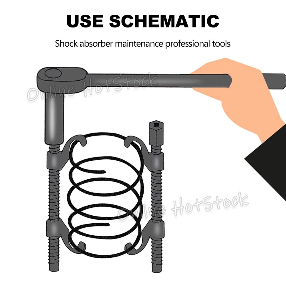 2X Coil Spring Shock Compressor Heavy Auto Remover Installer Suspension Tool Kit