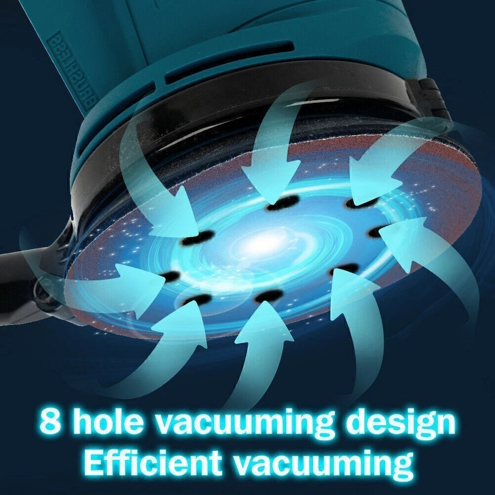 Brushless Cordless Random Orbital Sander Polisher 125mm For Makita 18v Battery