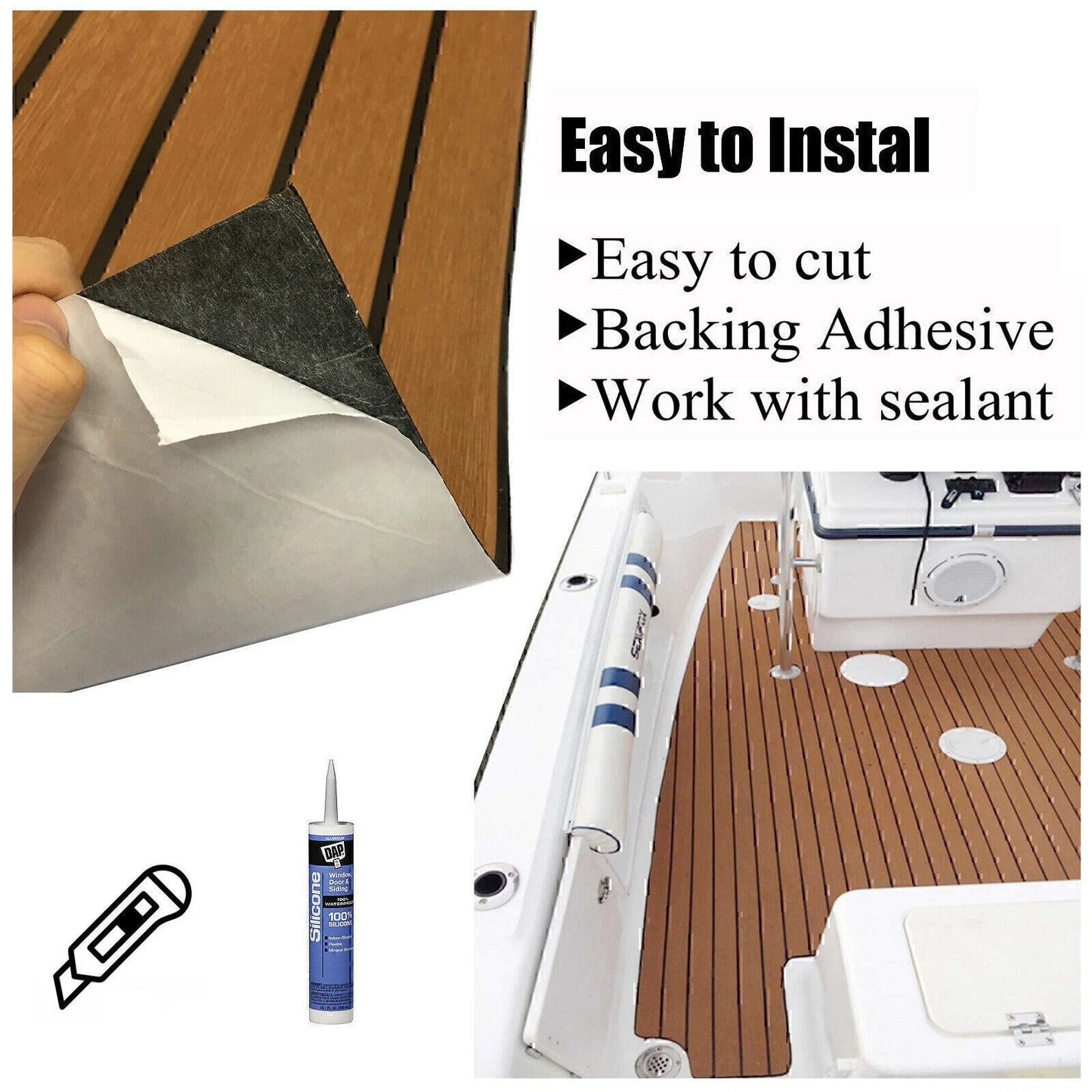 240×90cm Boat Decking EVA Foam Sheet Teak Flooring EVA Yacht Marine Carpet AU*HO
