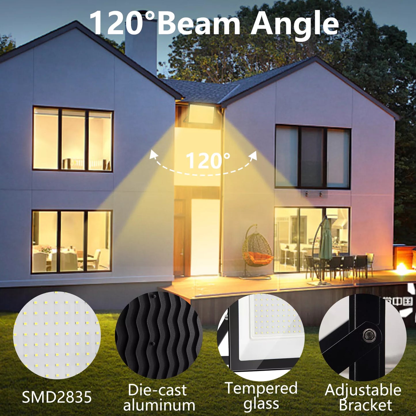 AU PLUG LED Flood Light 200W Outdoor Security Garden
