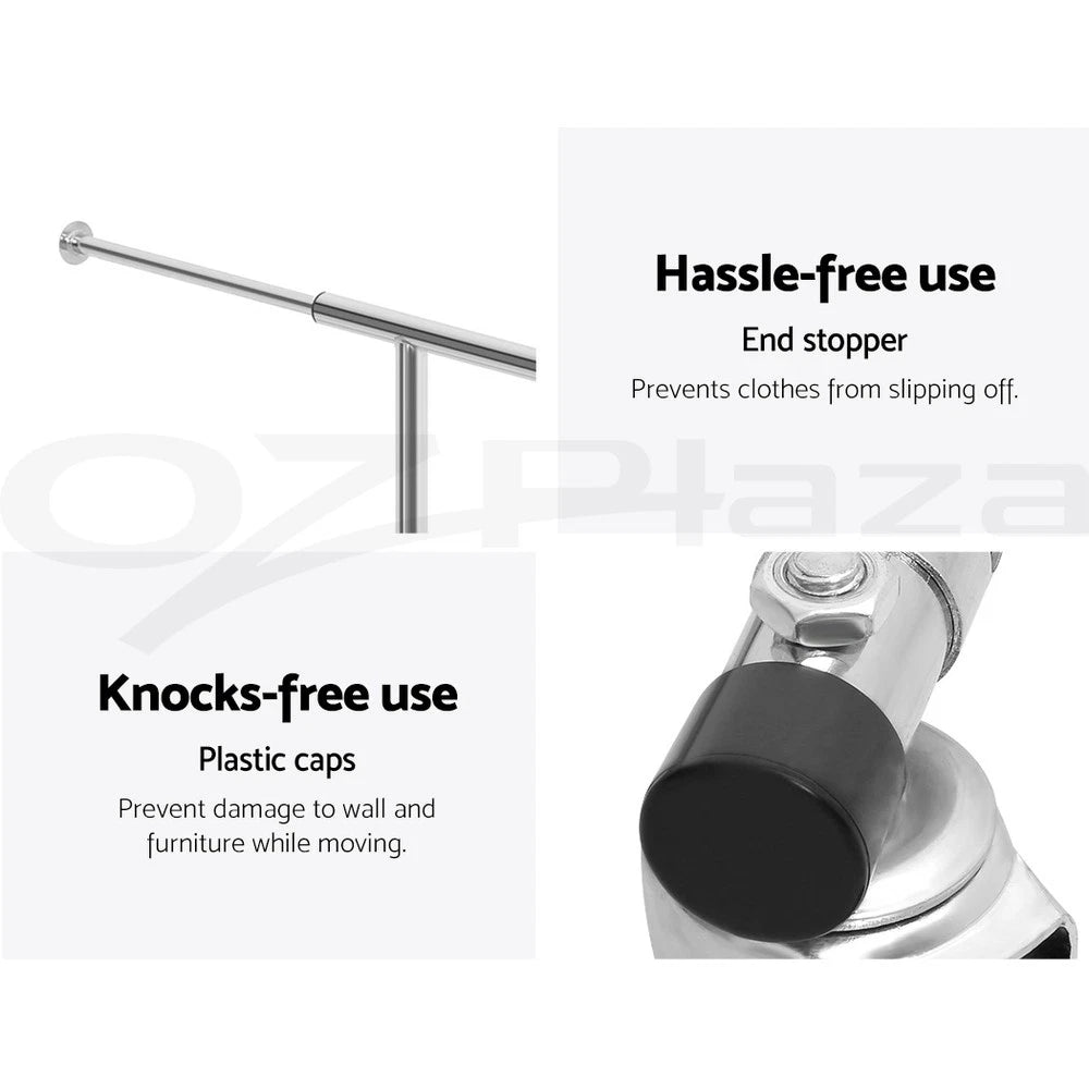 Clothes Rack Airer Double Rail Stand Metal Adjustable Hanger Portable