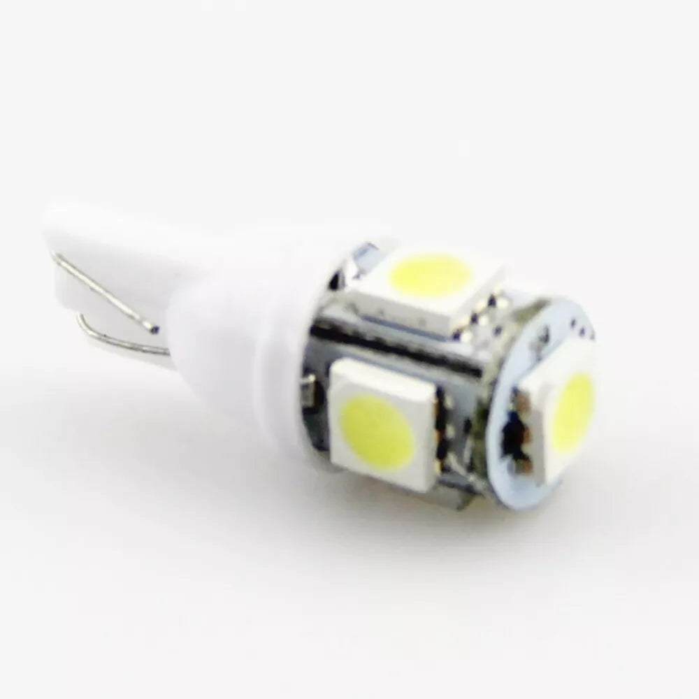 10 x White T10 194 168 SMD 5050 LED Car Wedge Tail Side Parking Light Globe 12V