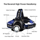 ✅100000LM LED Headlamp Rechargeable Zoomable Headlight XML T6 Head Torch